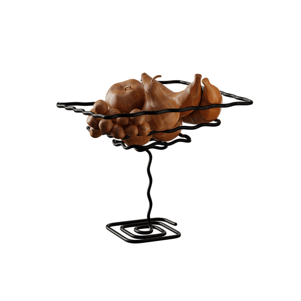 Bowl of wooden fruit hover